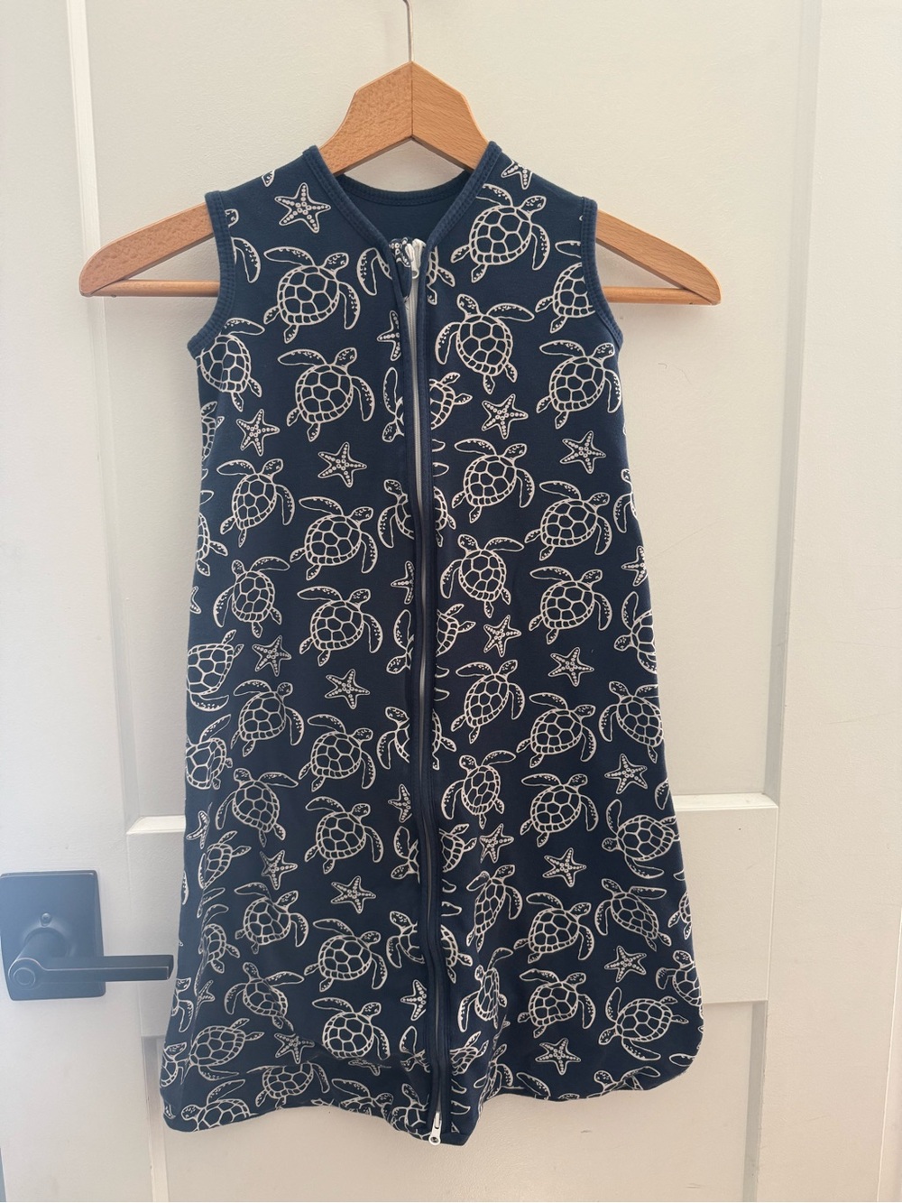 Unnivoll cotton sleep sack blanket infant 6 to 12 months navy blue sea turtles